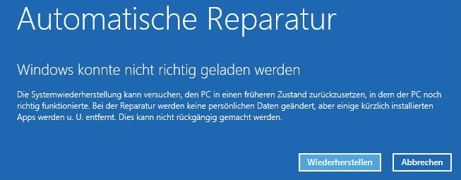 Automatische Reparatur