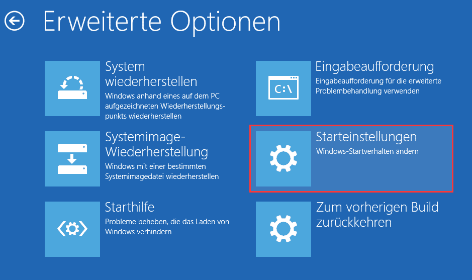 Starteinstellungen