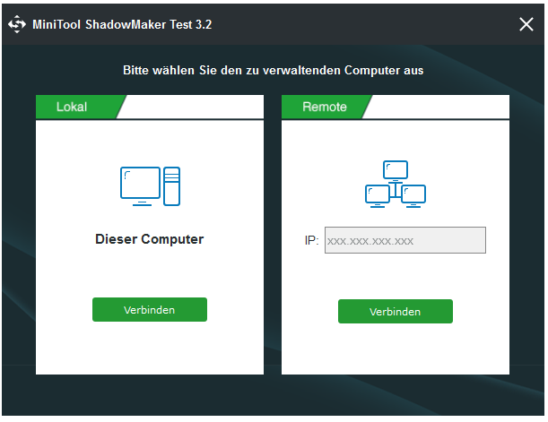 einen Computer zur Verwaltung wählen