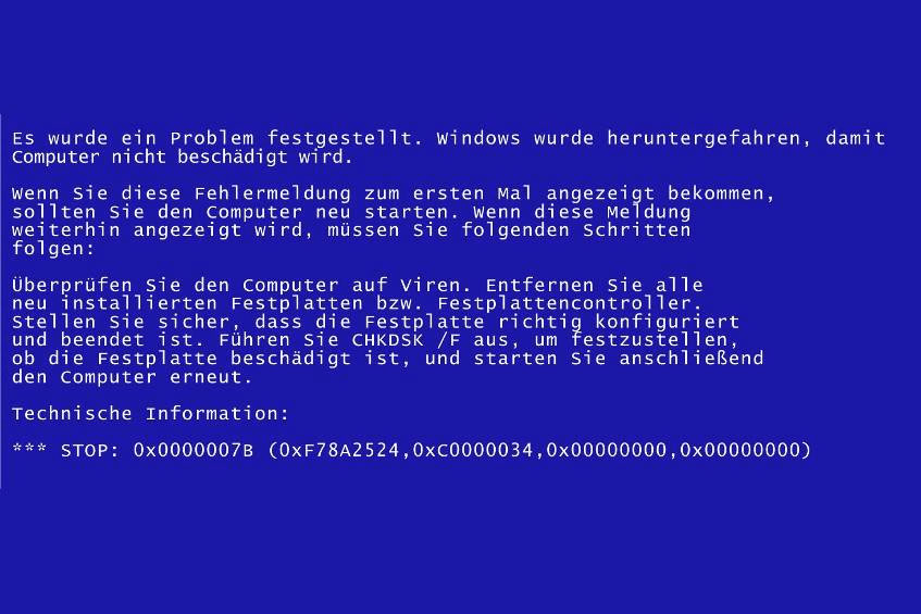 Fehlermeldung