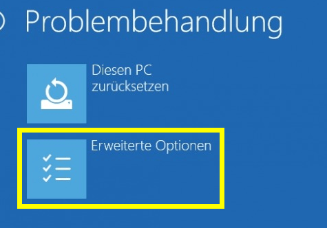 Auf Erweiterte Optionen klicken