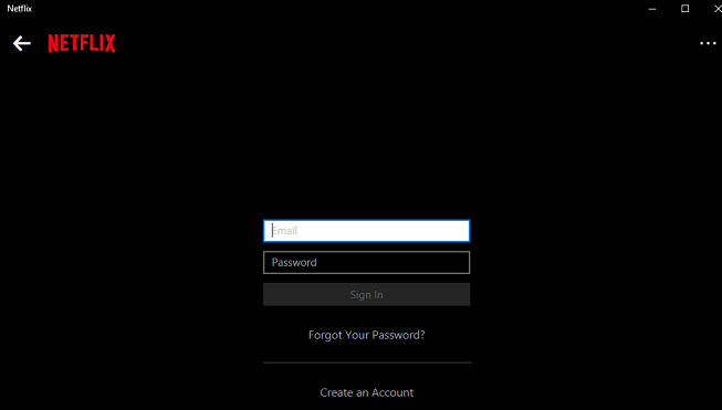 log in with Netflix account