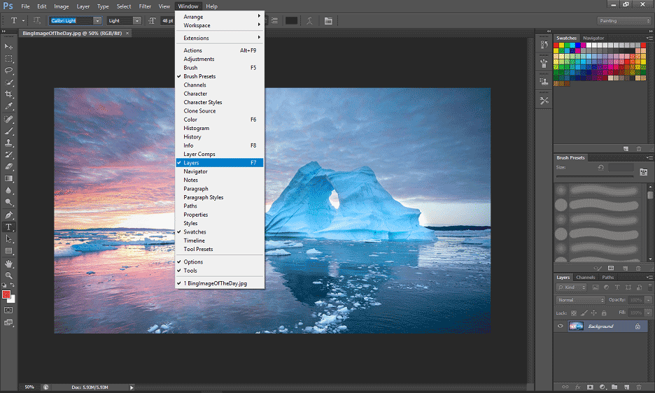 open layer panel
