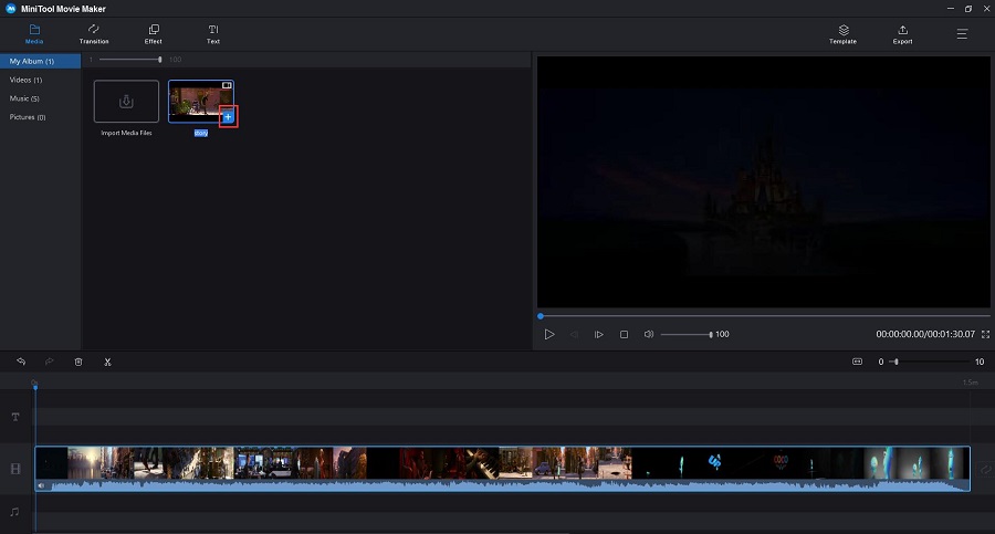 input the video file and add it to the timeline