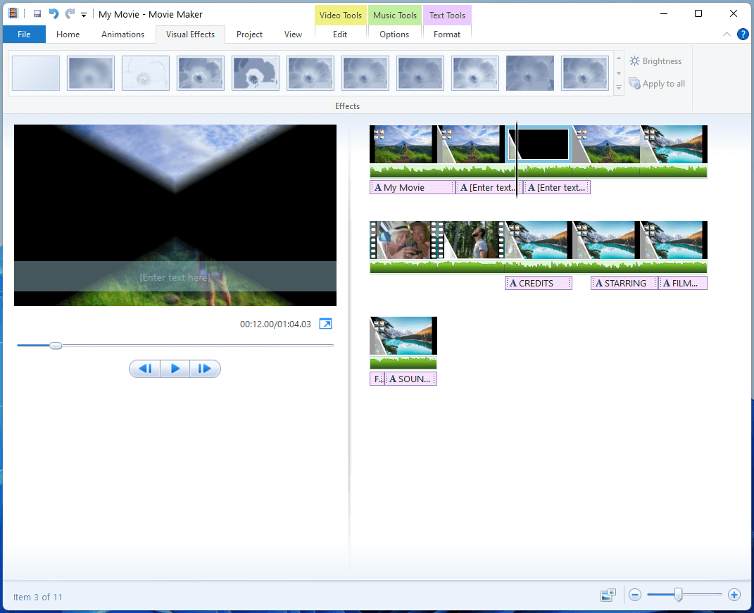 add a visual effect to your video
