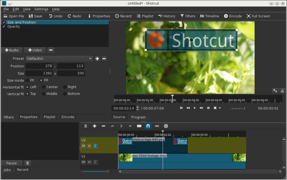 l'interface principale de Shortcut