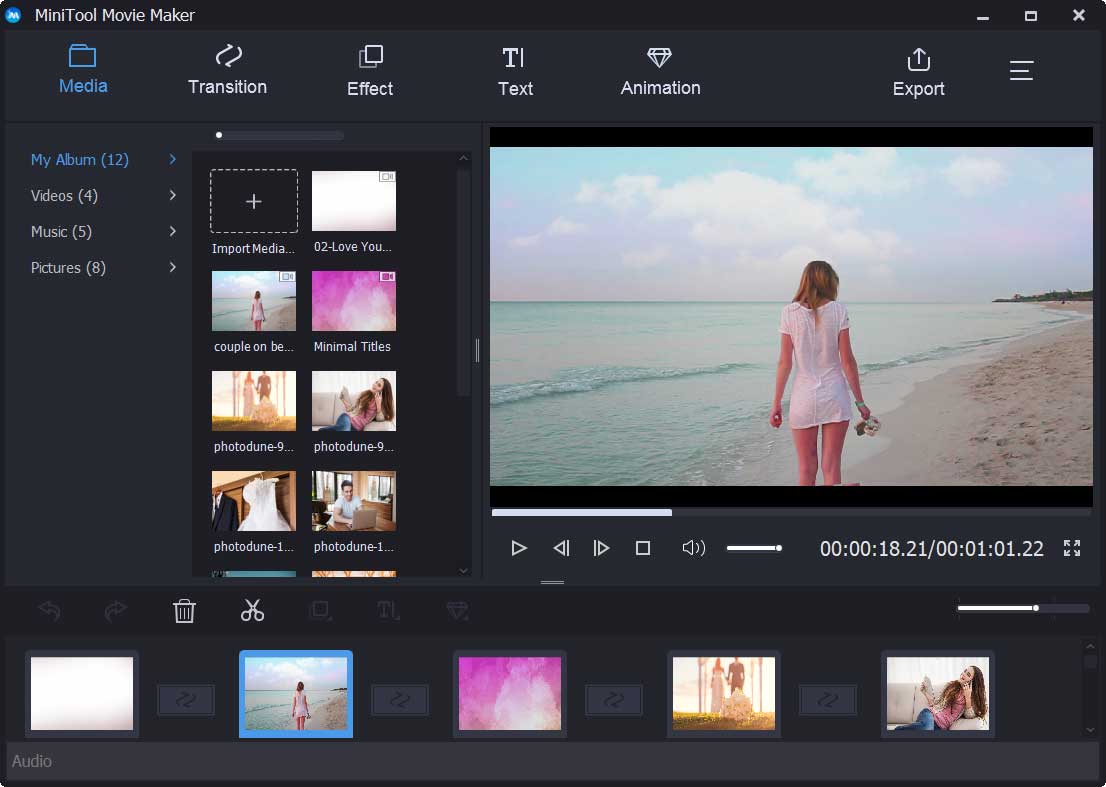  faites glisser des fichiers vers le storyboard