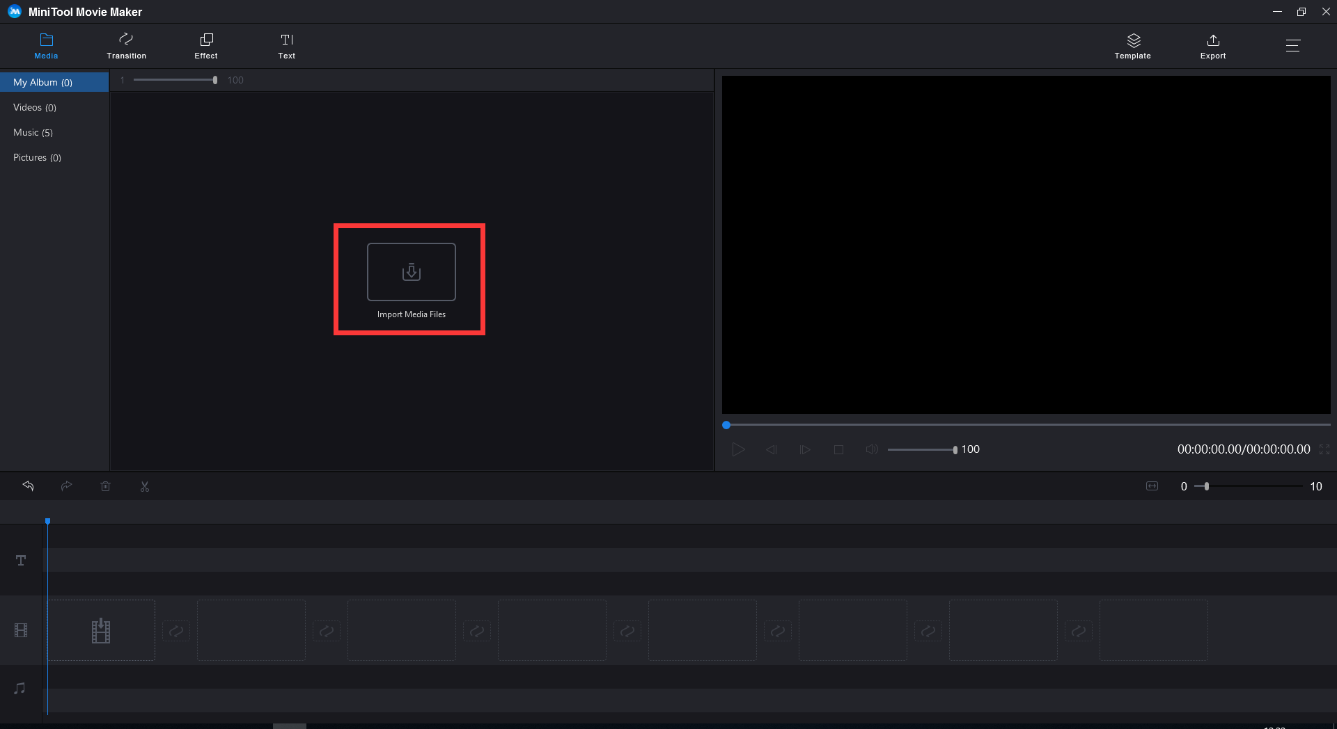 cliquez sur Importer des fichiers multimedias pour importer le fichier MKV