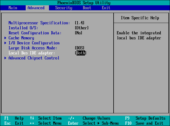 set AHCI mode in firmware