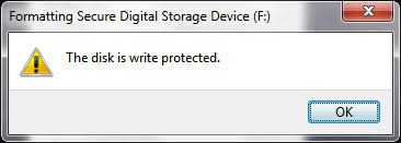 the disk is protected