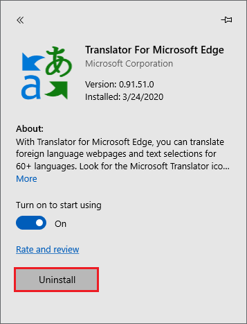 uninstall extension