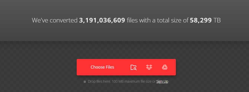 Click Choose Files on the main page to load the M2TS file from your device