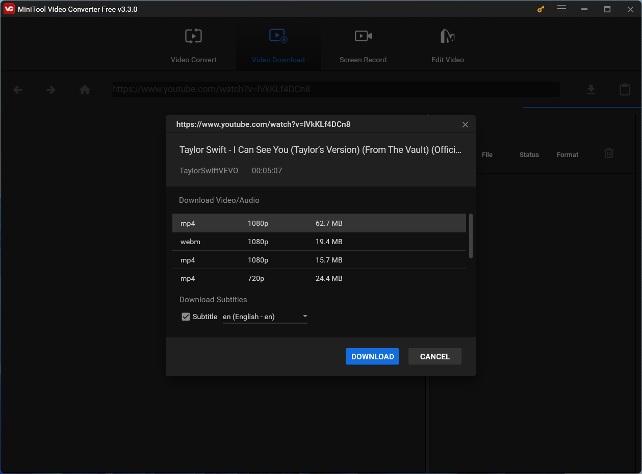 download YouTube video