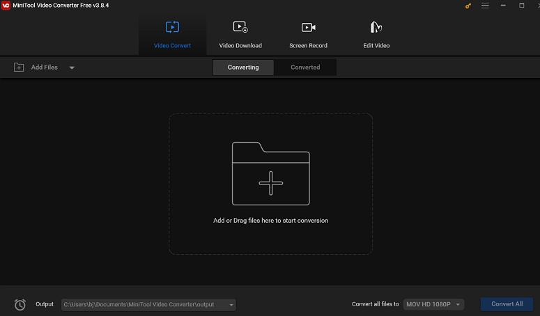 Die Hauptoberfläche von MiniTool Video Converter