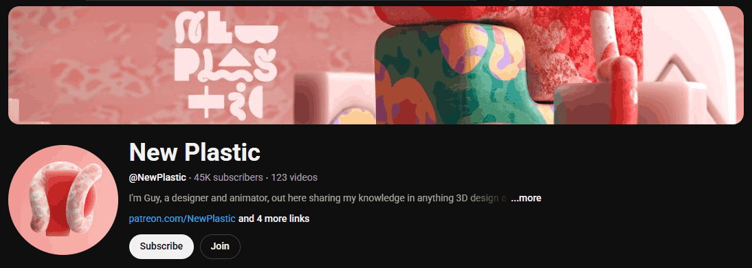 The channel homepage of New Plastic