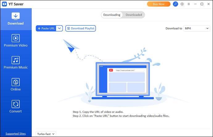 The main interface of YT Saver