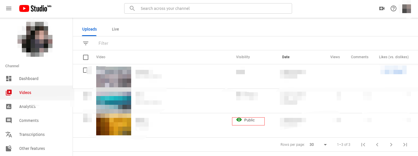 Create unlisted video on youtube