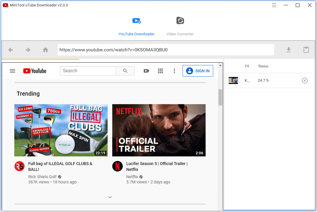 the software is downloading the music video