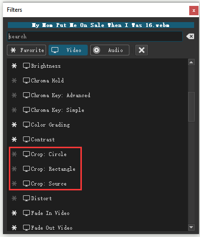 crop video in Shotcut