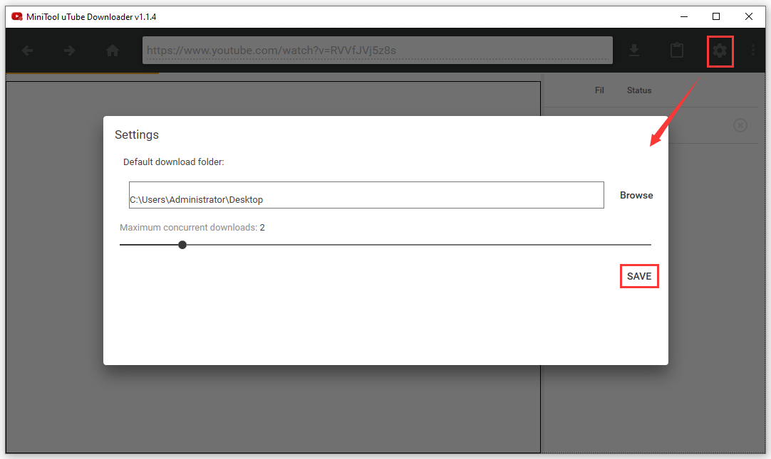 modificar configurações